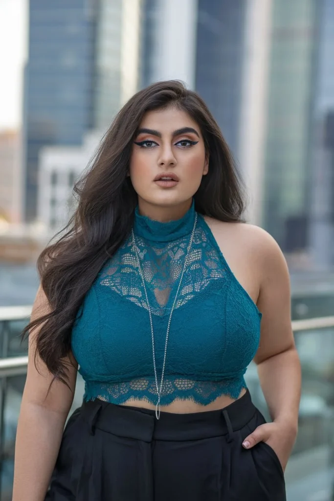 high neck lace bralette